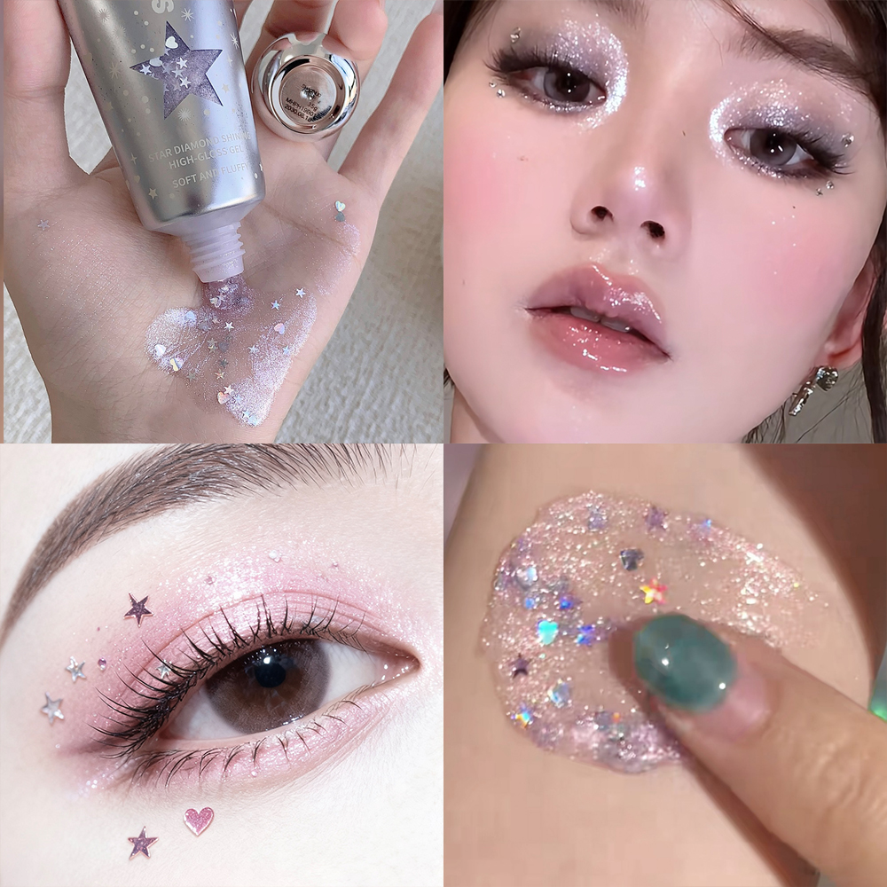 Eyeshadow Glitter Pigment - Star Heart Sequins Glitter Gel Diamond