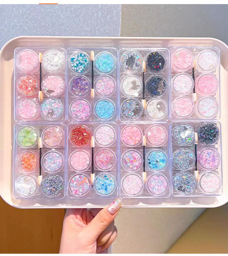 Eyeshadow Glitter Pigment - 6 boxes Mermaid Sequins Glitter Eyeshadow