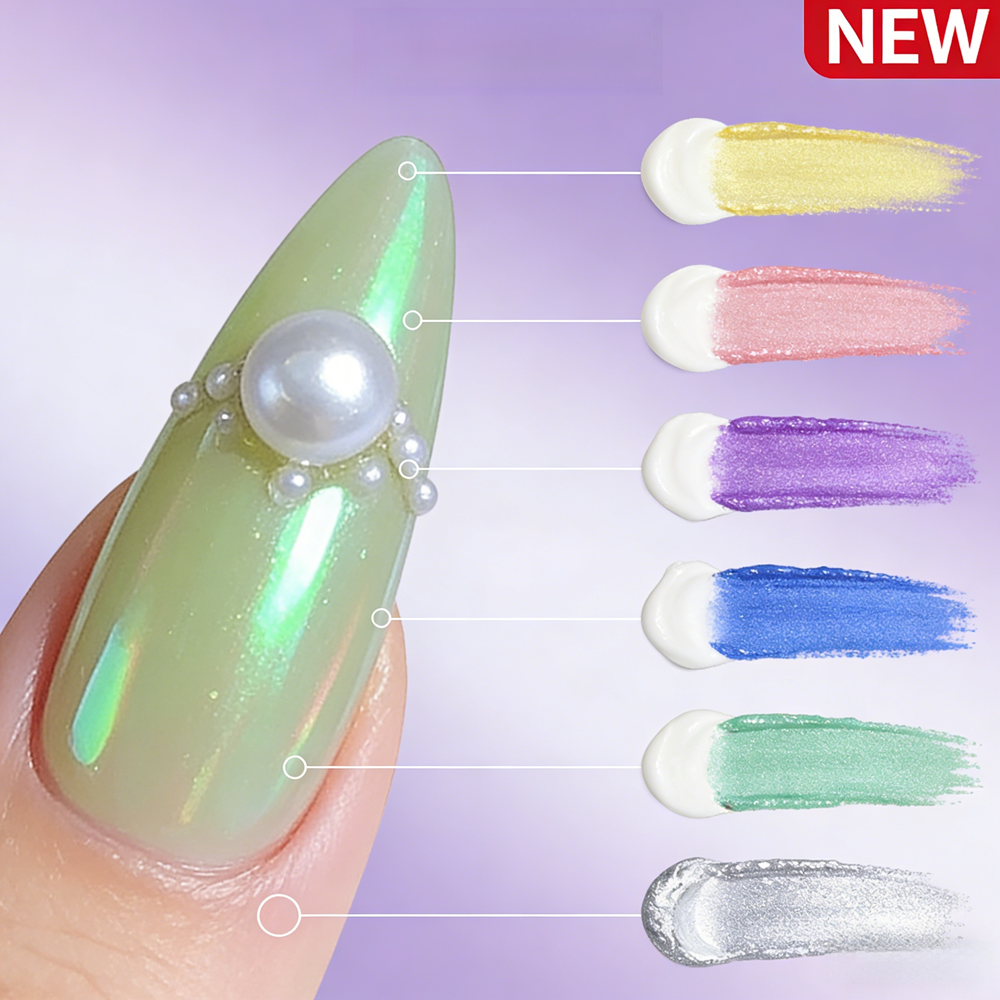 Eyeshadow Glitter Pigment - 6Pcs Symphony Aurora Pearlescent Powder Epoxy