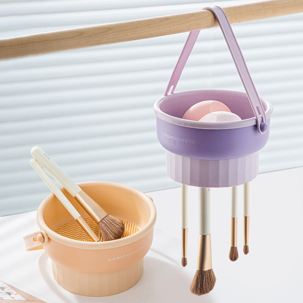 Beauty Makeup Tools Use - Makeup Brush Cleaning Bucket Washing And