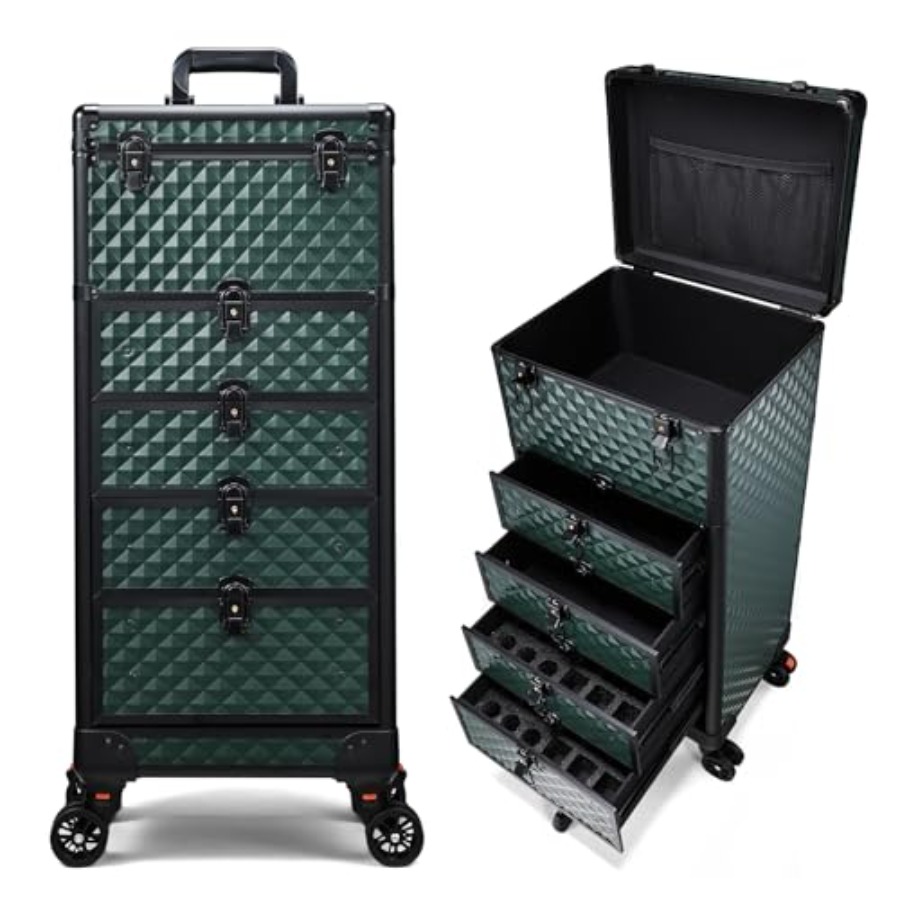 Beauty Makeup Case - Nail Salon Cart with 4 Drawers