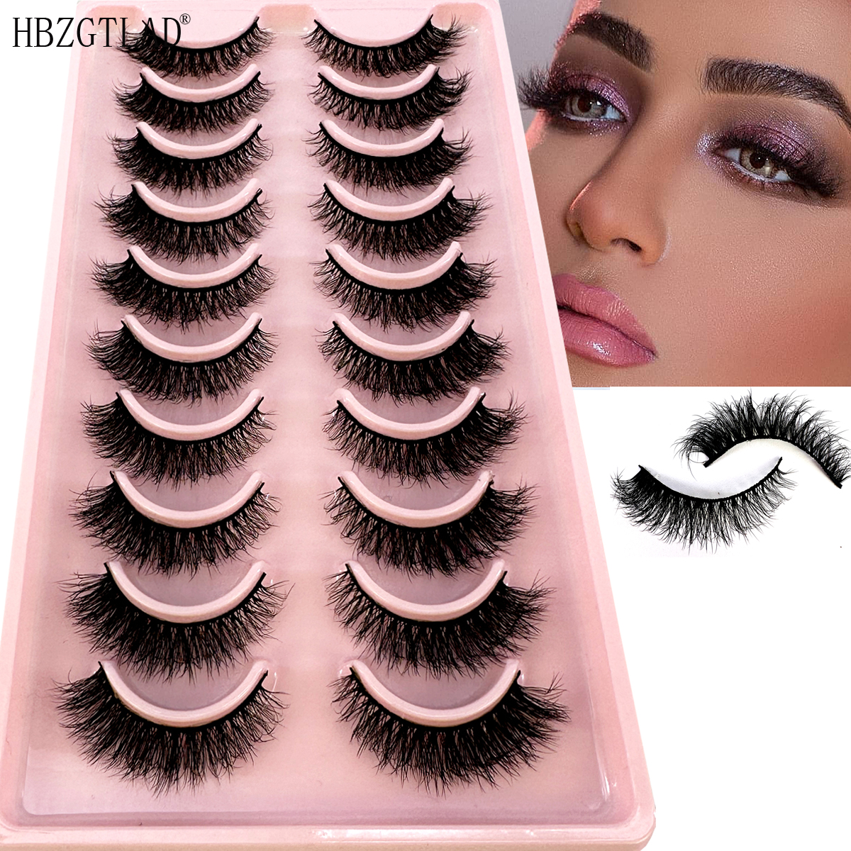 Beauty Full Makeup - New10 Pairs Natural False Eyelashes 5D