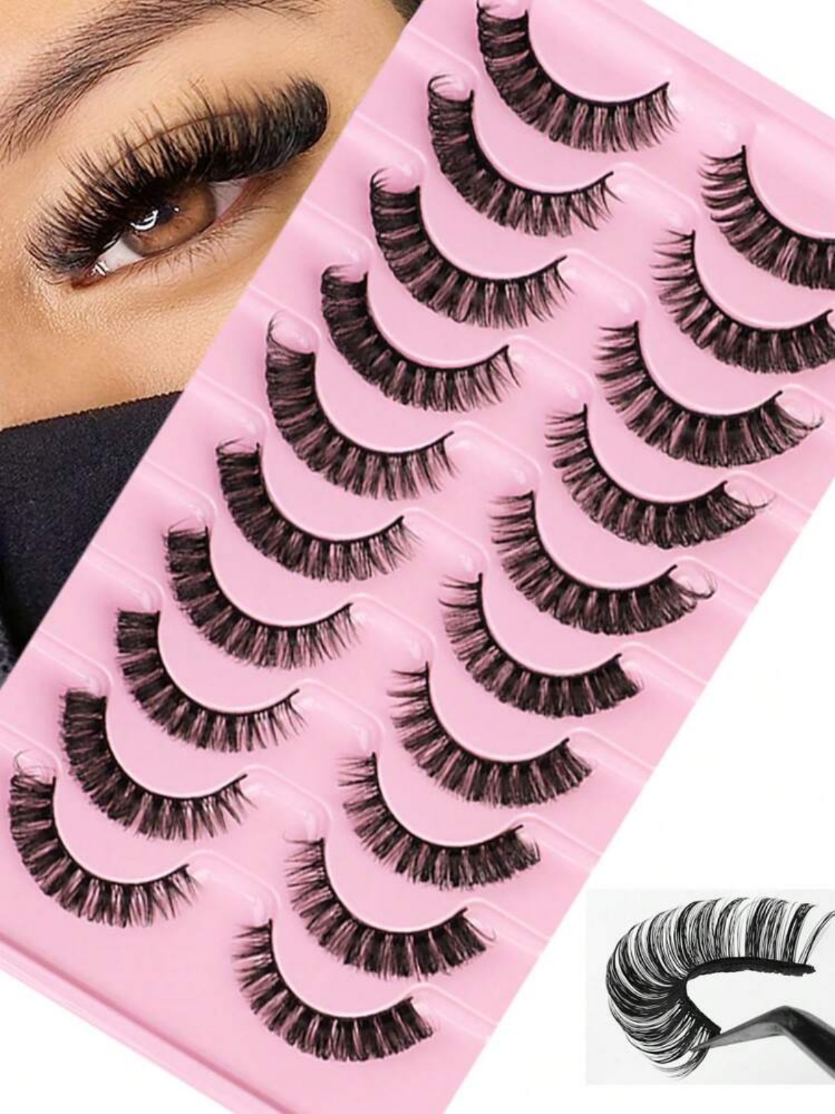 Beauty Full Makeup - Russian Striped False Eyelashes Kit,Dramatic Long