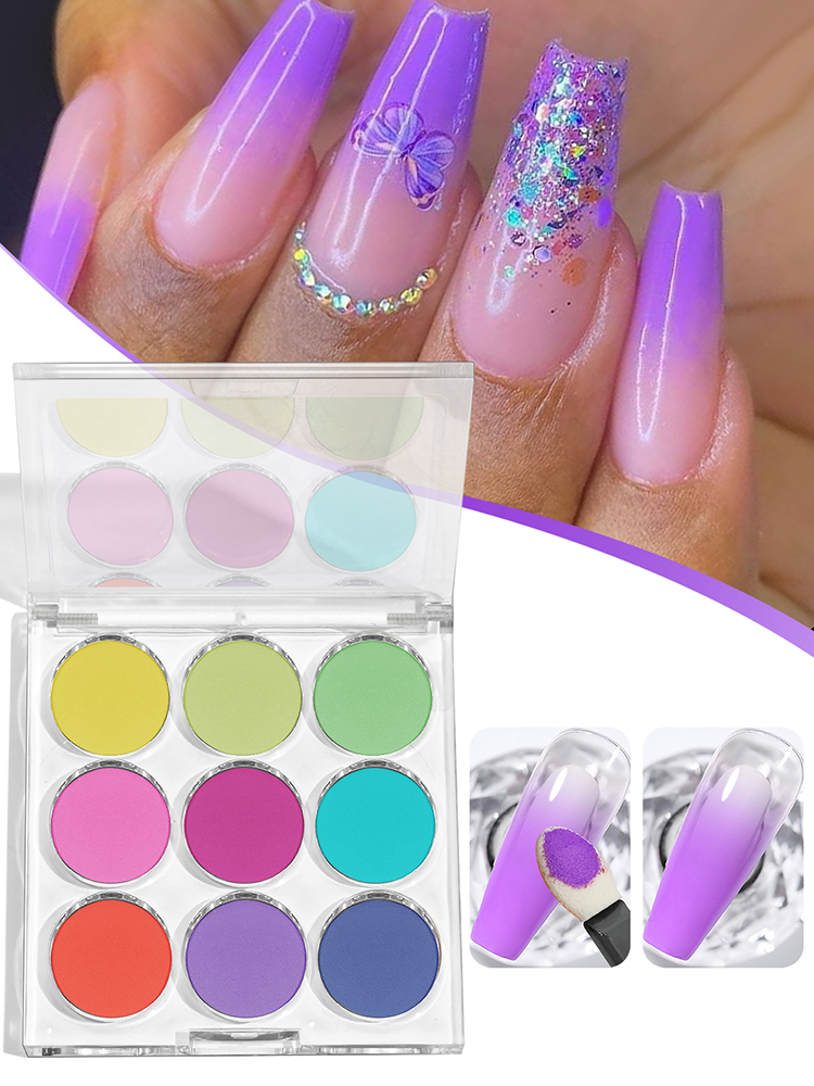 Eyeshadow Glitter Pigment - 9 Colors/Box Solid Magic Mirror Powder