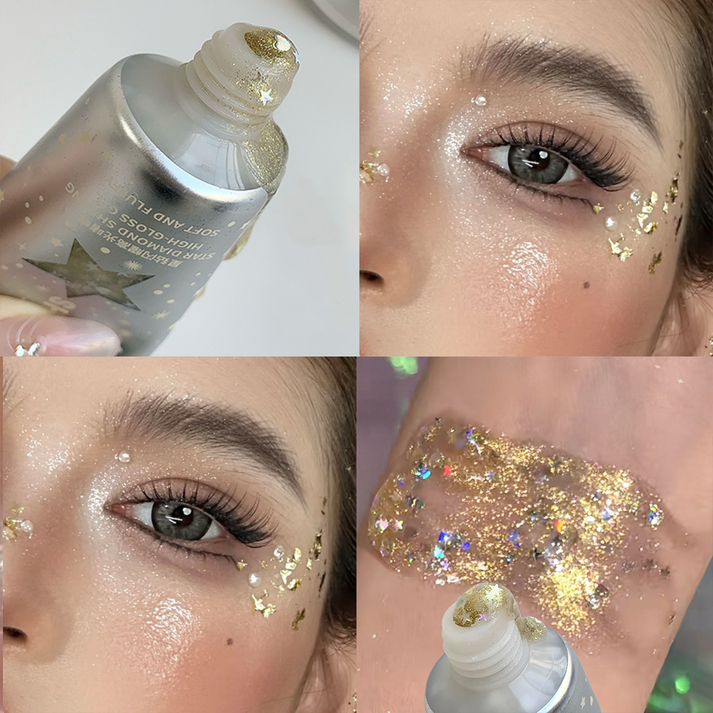 Star Heart Sequins Glitter Gel - Eyeshadow Glitter Pigment ulasan dan harga
