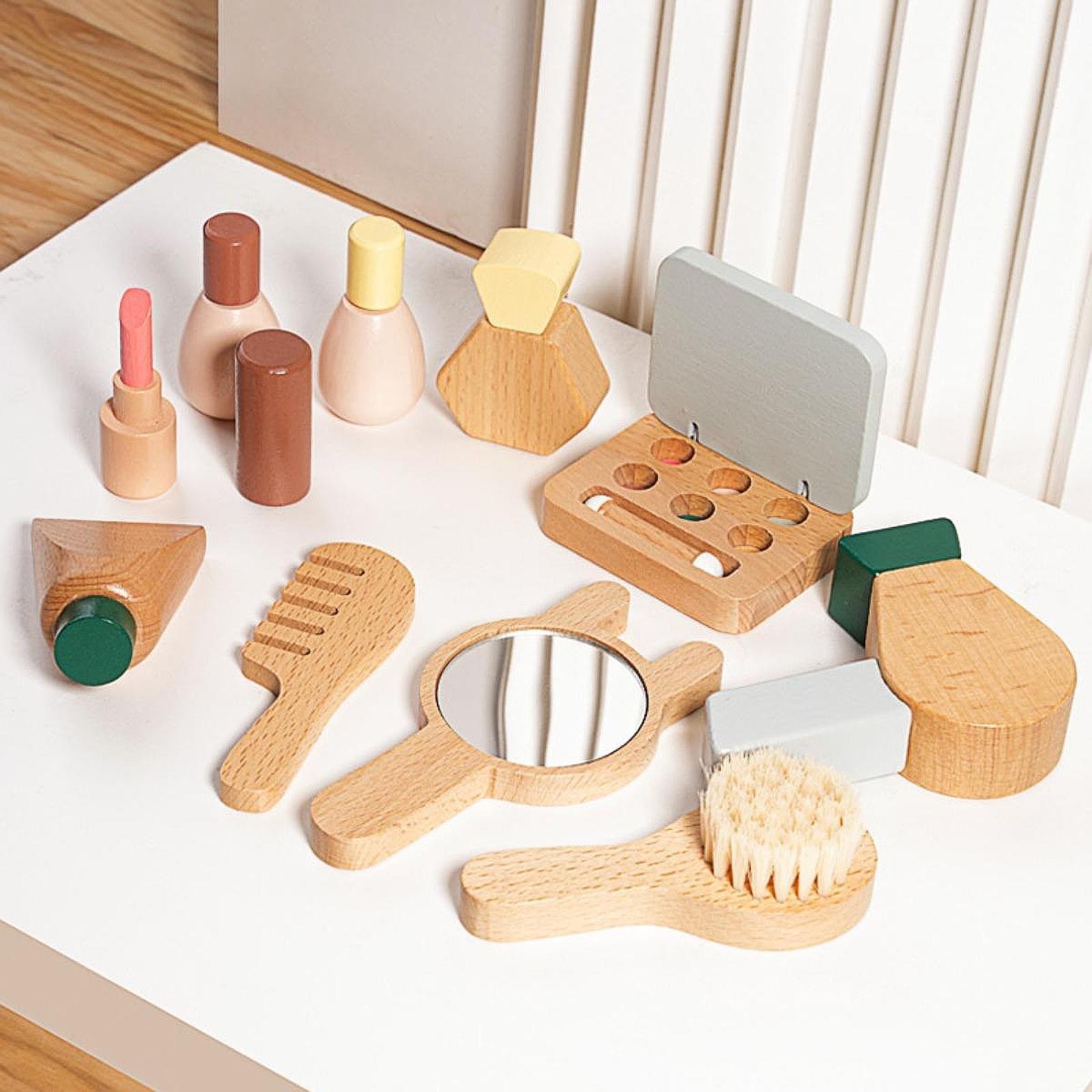 Wooden Makeup Toy Set for Kids - Beauty Makeup Set For Kids ulasan dan harga
