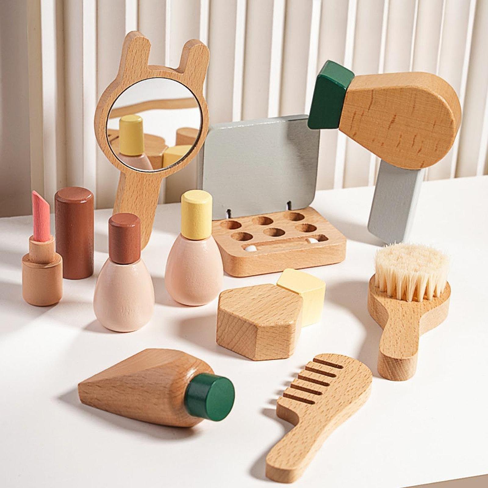 Wooden Makeup Toy Set for Kids - Beauty Makeup Set For Kids ulasan dan harga