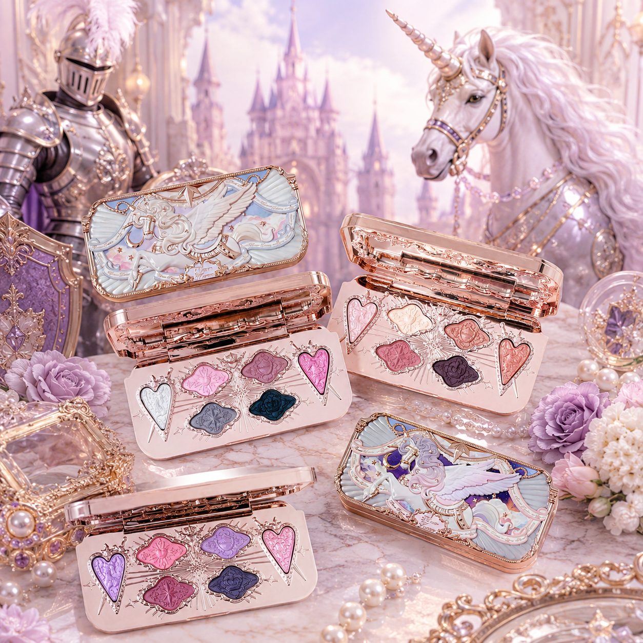 Flower Knows Knight Unicorn Ey - Beauty Makeup Eyeshadow Palette ulasan dan harga