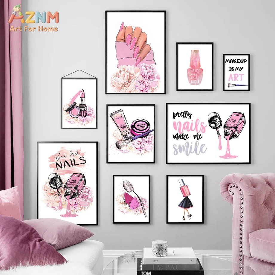 AZNM Pink Nail Makeup Canvas W - Beauty Makeup Quotes ulasan dan harga