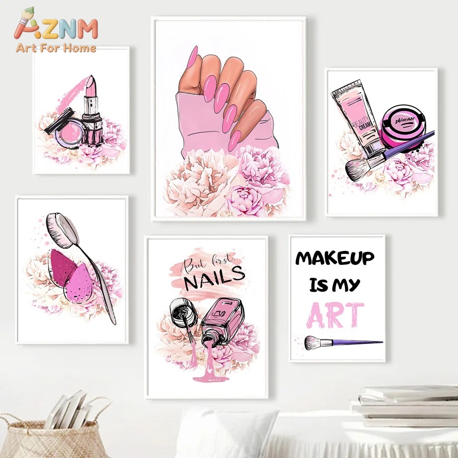 AZNM Pink Nail Makeup Canvas W - Beauty Makeup Quotes ulasan dan harga