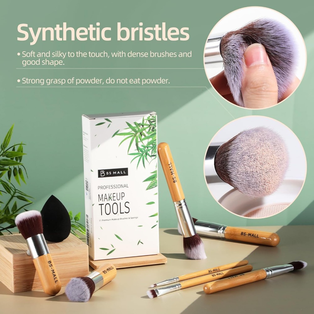 BS-MALL Makeup Brush Set 11Pcs - Blush Brush Kabuki ulasan dan harga