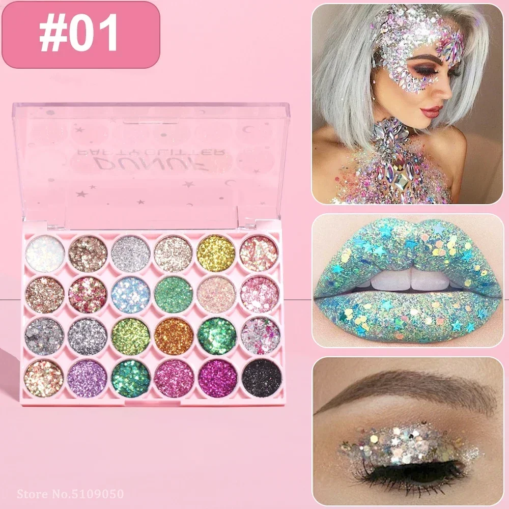 24Colors Body Face Glitter Gel - Eyeshadow Glitter Pigment ulasan dan harga
