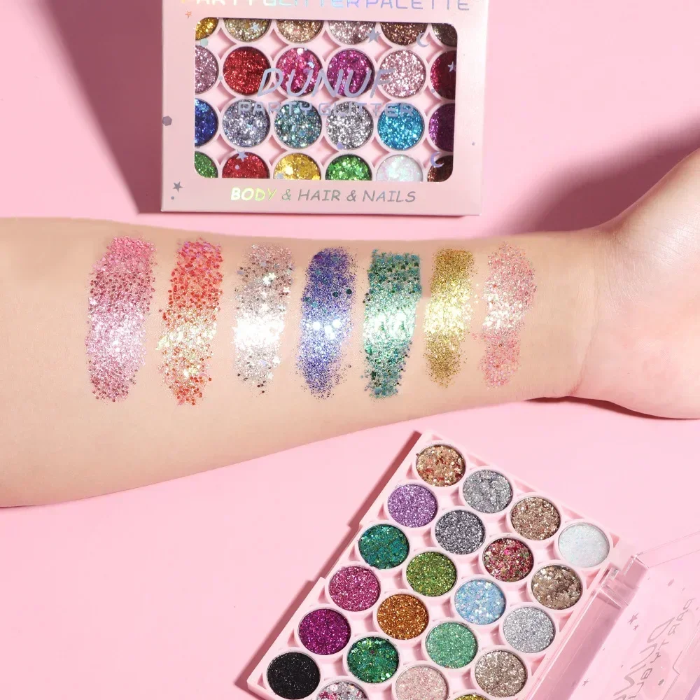 24Colors Body Face Glitter Gel - Eyeshadow Glitter Pigment ulasan dan harga