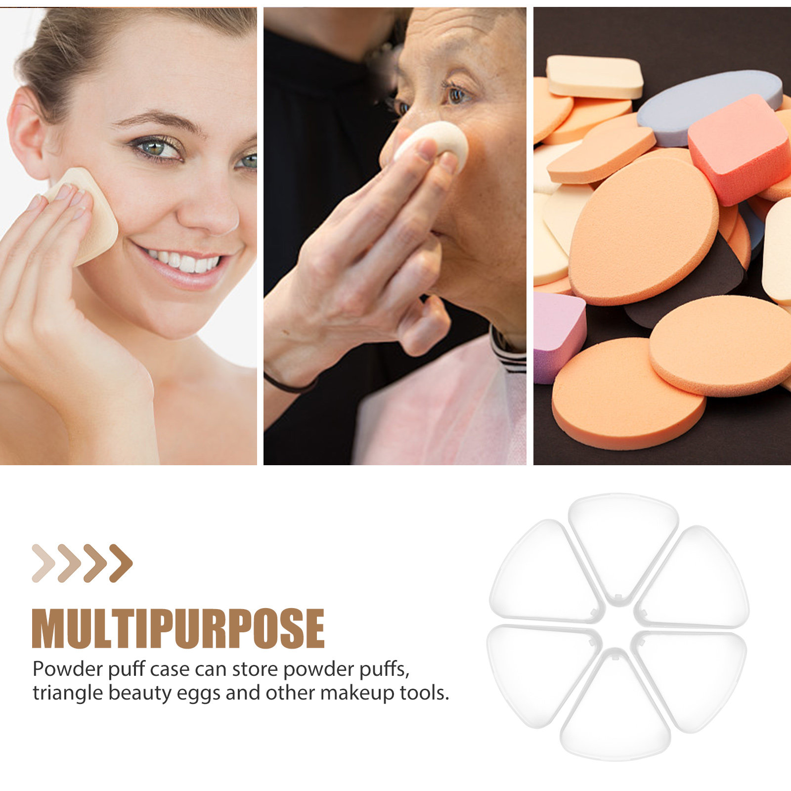 6Pcs Makeup Powder Puff Case T - Beauty Makeup Case ulasan dan harga