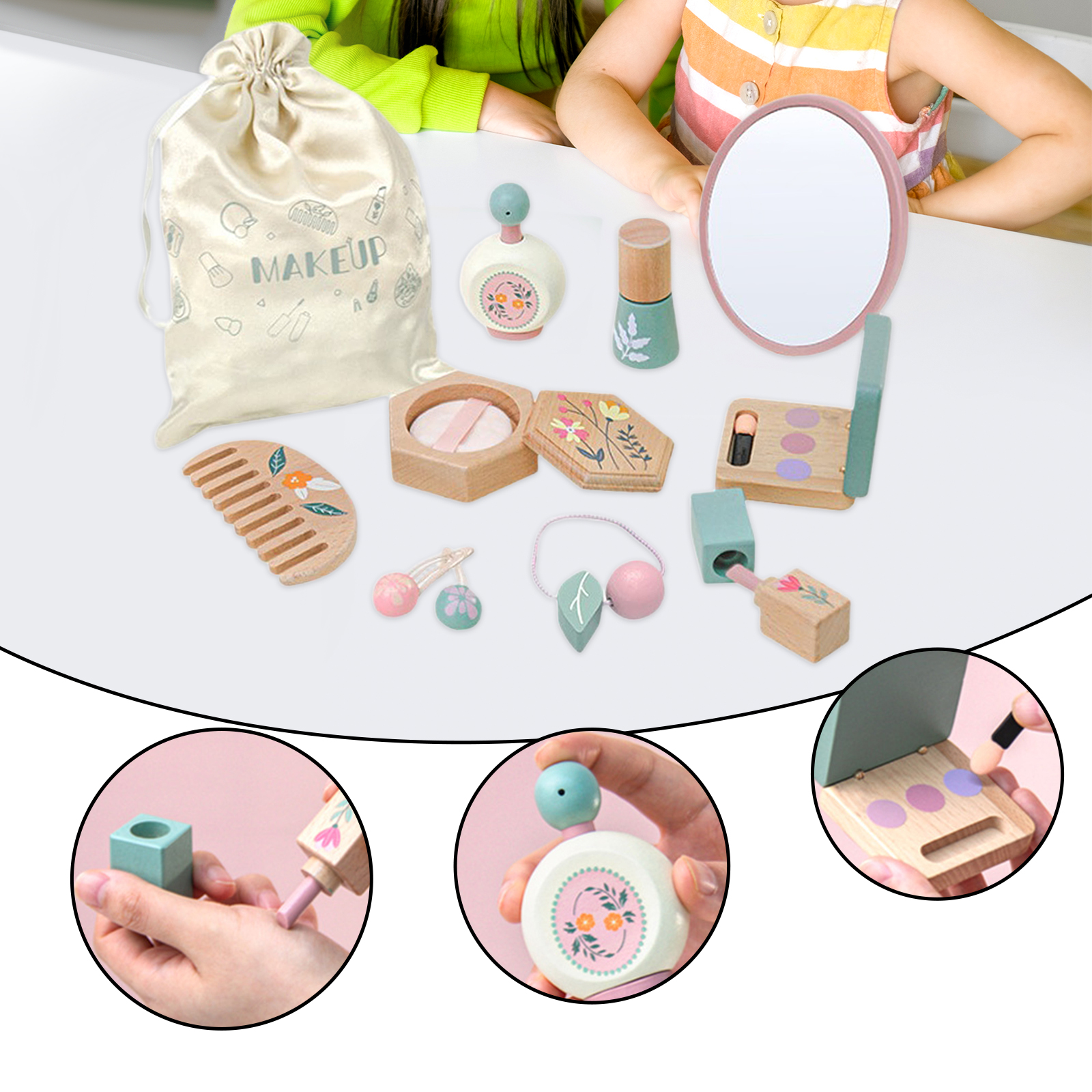 Makeup Toy Kits Wooden Makeup  - Beauty Makeup Games For Girls ulasan dan harga