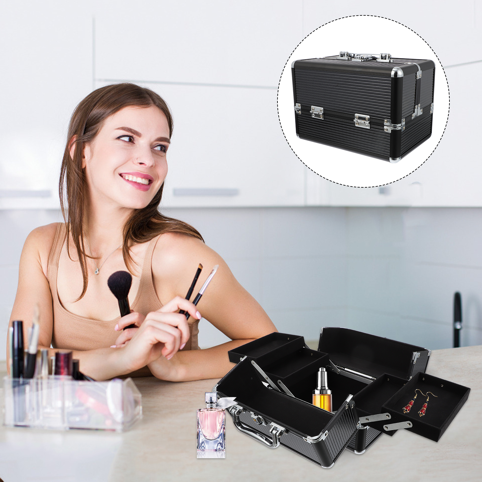 Makeup Case Handheld Storage C - Beauty Makeup Case ulasan dan harga