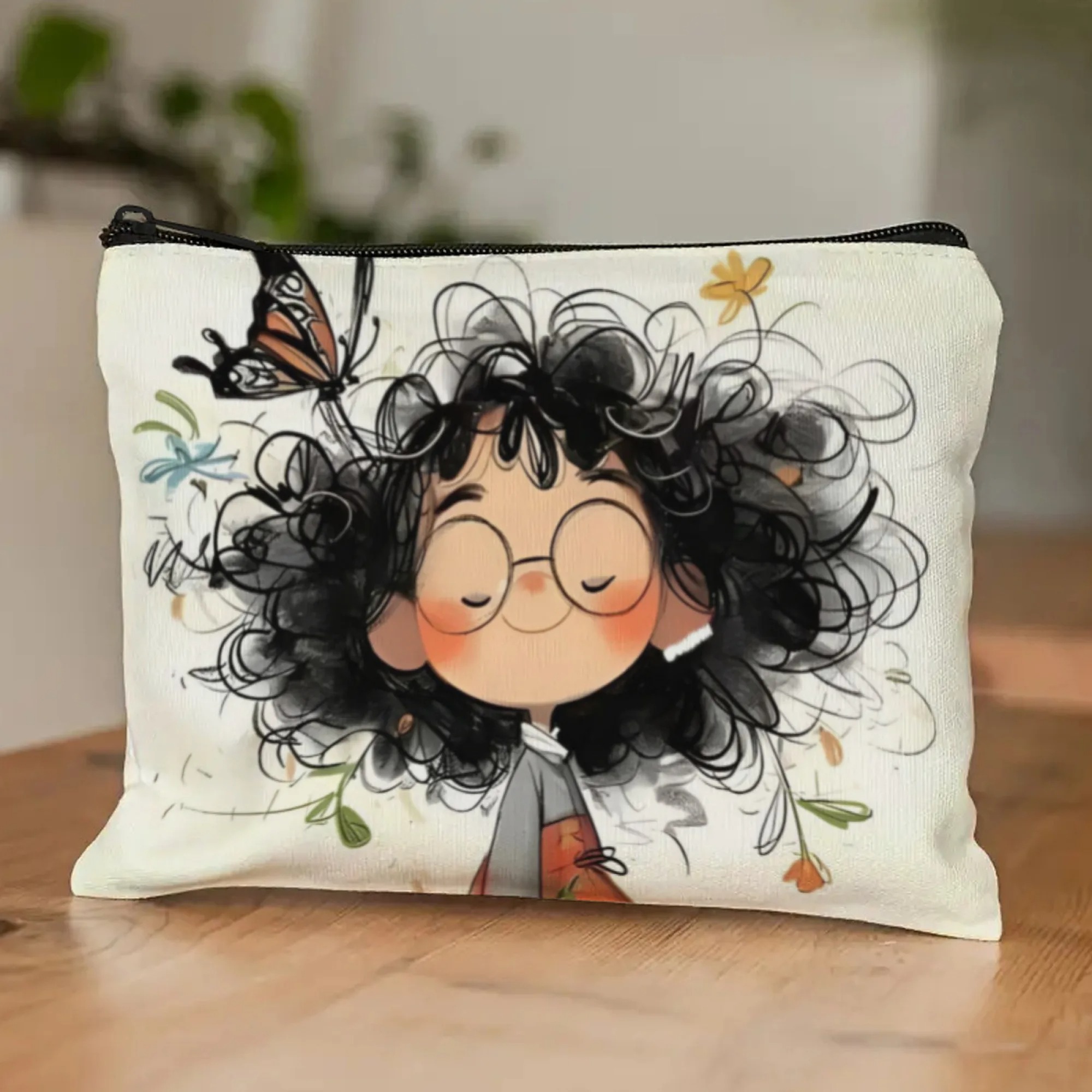 Cartoon Girl Makeup Bag Zipper - Beauty Makeup Vanity ulasan dan harga