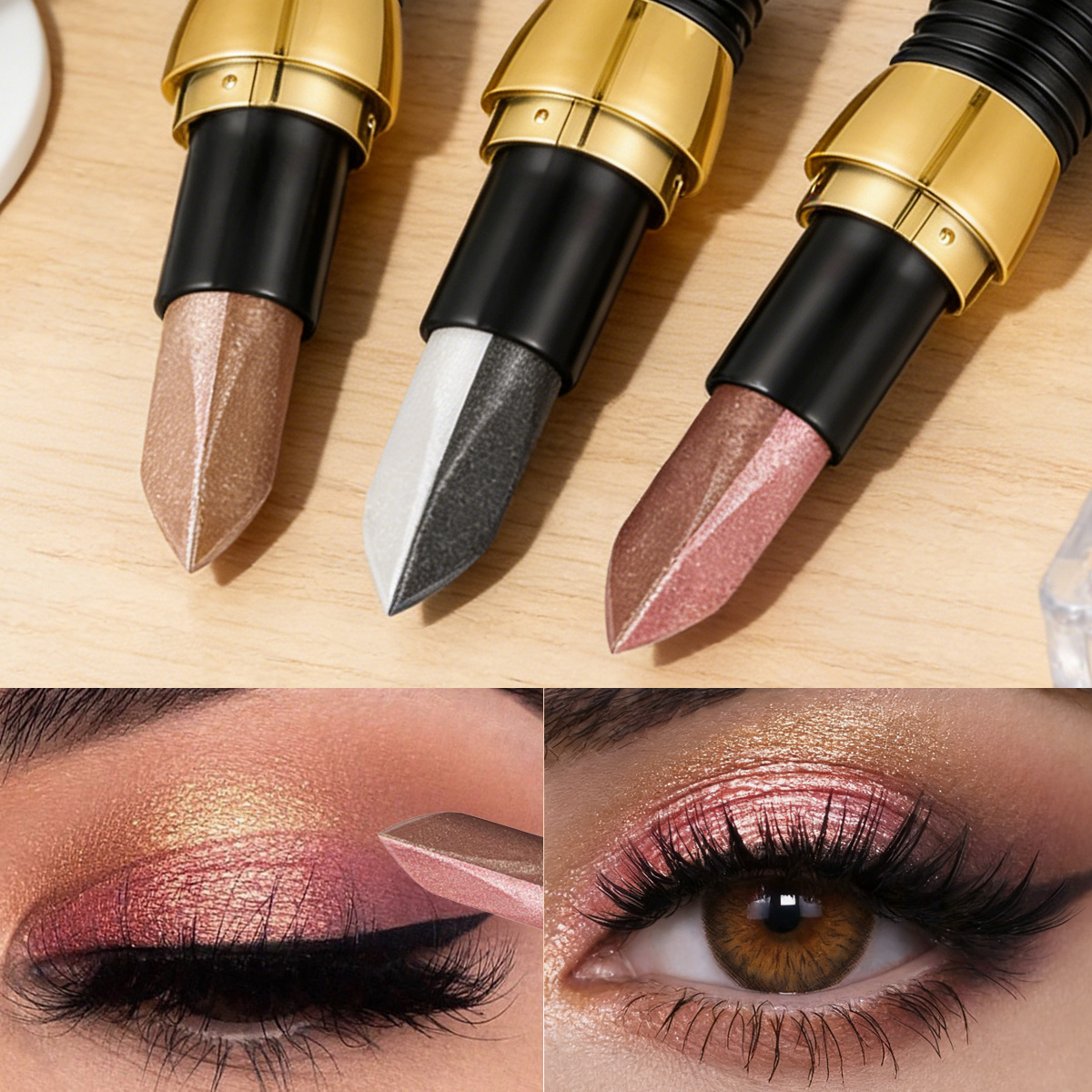 Double Color Eyeshadow Stick G - Eyeshadow Glitter Pigment ulasan dan harga