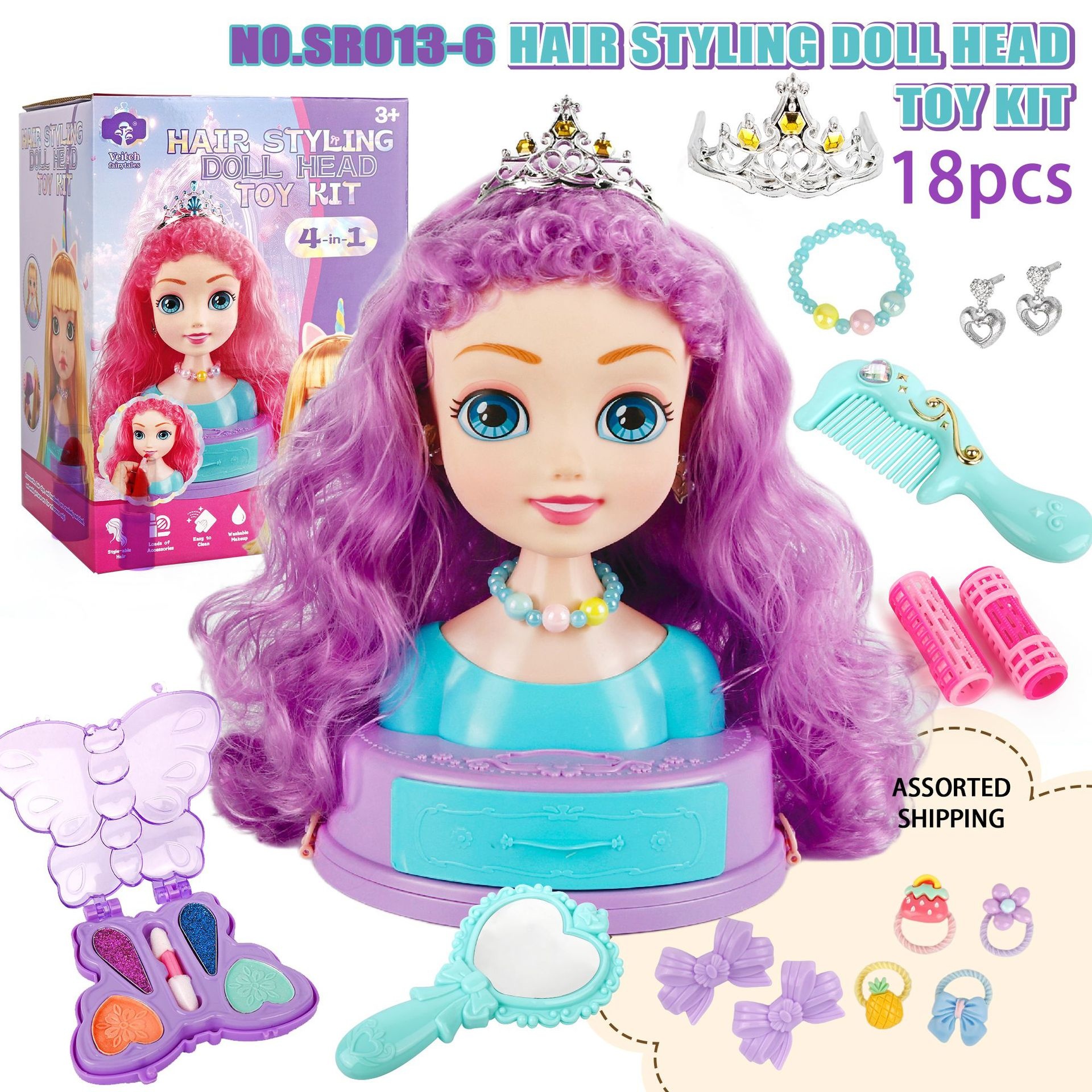 Hair Styling Doll Head Makeup  - Beauty Makeup Set For Kids ulasan dan harga