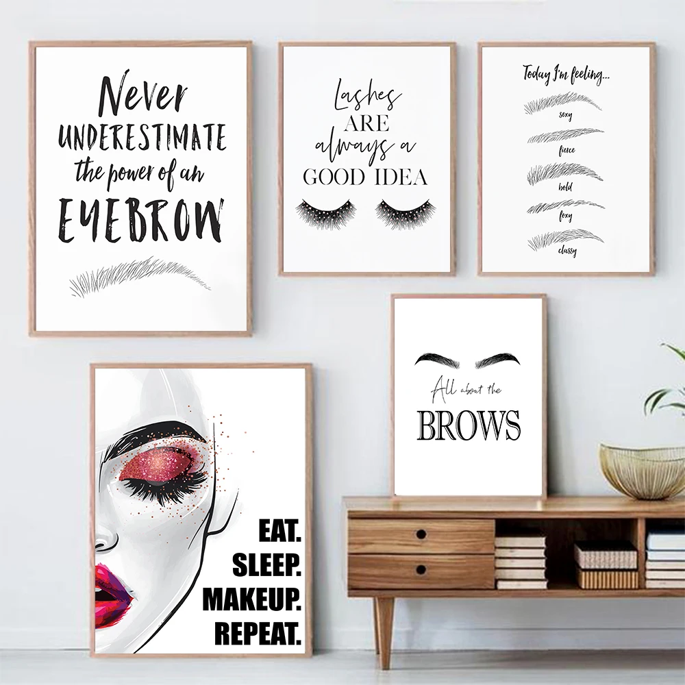 Fashion MakeUp Canvas Painting - Beauty Makeup Quotes ulasan dan harga
